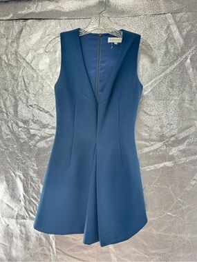 Keepsake revolve  navy vneck structured mini dress XS